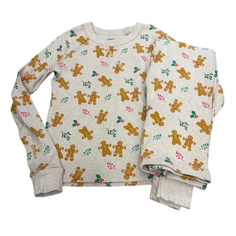 Pact Unisex Jolly Gingerbread One For All Organic 2 piece Pajama Set Size 9